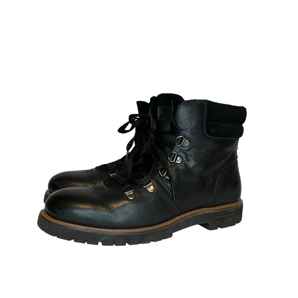 Black Lace Up Ankle Combat Boots BASS & CO Leather W’s 7.5